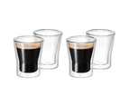 Avanti 4pc Set Uno Twin Wall Glasses 80ml Coffee Tea Cafe Chai Latte Drink