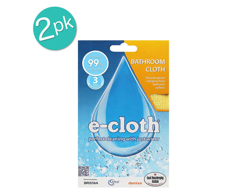 2PK E-Cloth Bathroom Cleaning Wash Dry Polish Home Cloths Duster Towels Yellow