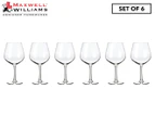 Set of 6 Maxwell & Williams 710mL Cosmopolitan Burgundy Wine Glasses