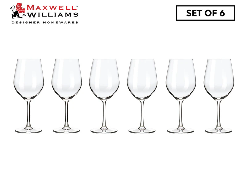 Set of 6 Maxwell & Williams 590mL Cosmopolitan Bordeaux Wine Glasses