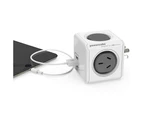 2PK Grey Powercube Cordless 2 Socket Outlet Power Board w/ Dual USB Port