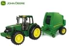 John Deere 1:16 Big Farm Tractor & Round Hay Baler Set 1