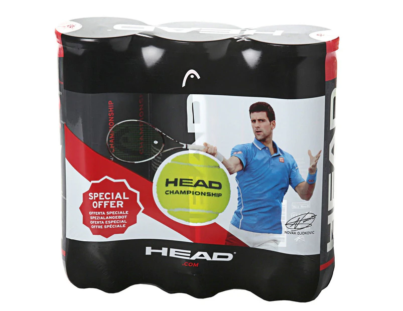 9pc Head Championship Novak Tennis Balls Can Coaching/Tournament/Casual Games