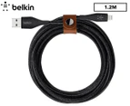 Belkin 1.2m DuraTek USB-A Lightning Cable & Strap - Black