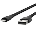 Belkin 3m DuraTek USB-A Lightning Cable & Strap - Black