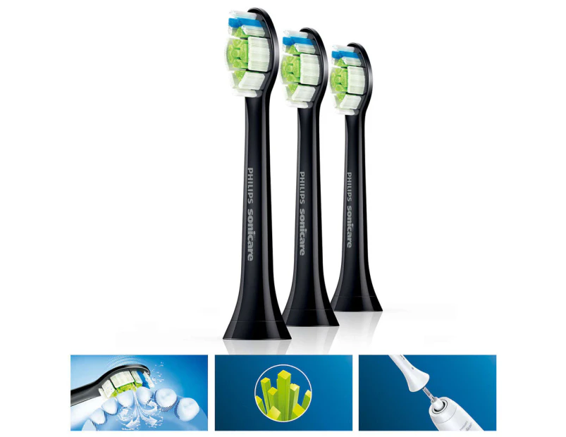 3PK Philips Sonicare Optimal Replacement Brush Heads for Electric Toothbrush BLK