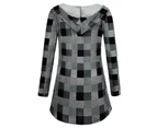 Dresswel Women's Long Sleeves Front Pocket Hooded Cardigan-Black - Claret