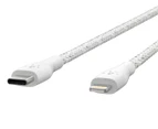 Belkin BoostCharge USB-C Cable w/ Lightning Connector - White