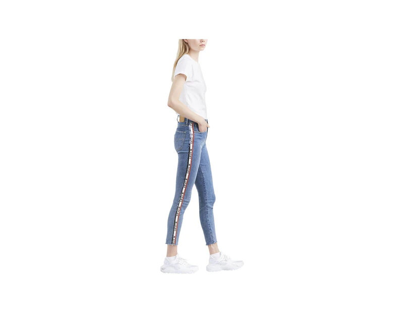 Levi's Womens 721 Denim Sequined Blue Skinny Jeans