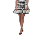 Sequin Hearts Womens Juniors Striped Lace-Trim Navy/White A-Line Skirt