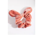 Lovisa Pink Velvet Bow Scrunchie
