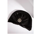Lovisa Black Velvet Feather Diamante Head Wrap