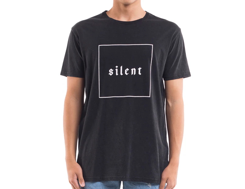 Silent Theory Men's Box Tee / T-Shirt / Tshirt - Washed Black