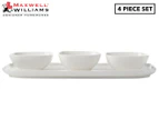 Maxwell & Williams 4-Piece White Basics Rectangle Platter & Square Bowl Set