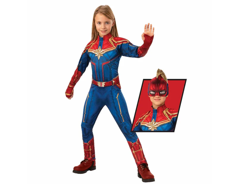 Captain Marvel Deluxe Hero Suit Costume - Girls