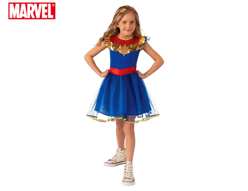 Marvel Girls' Size 4-6 Captain Marvel Tutu Costume - Blue/Multi