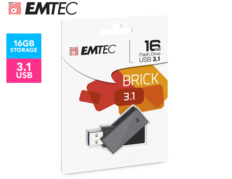 EMTEC 16GB C350 Brick USB 3.1 Swivel Case Flash Drive