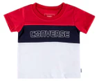 Converse Baby 2-Piece Raglan Tee & Shorts Set - Red/Navy/White