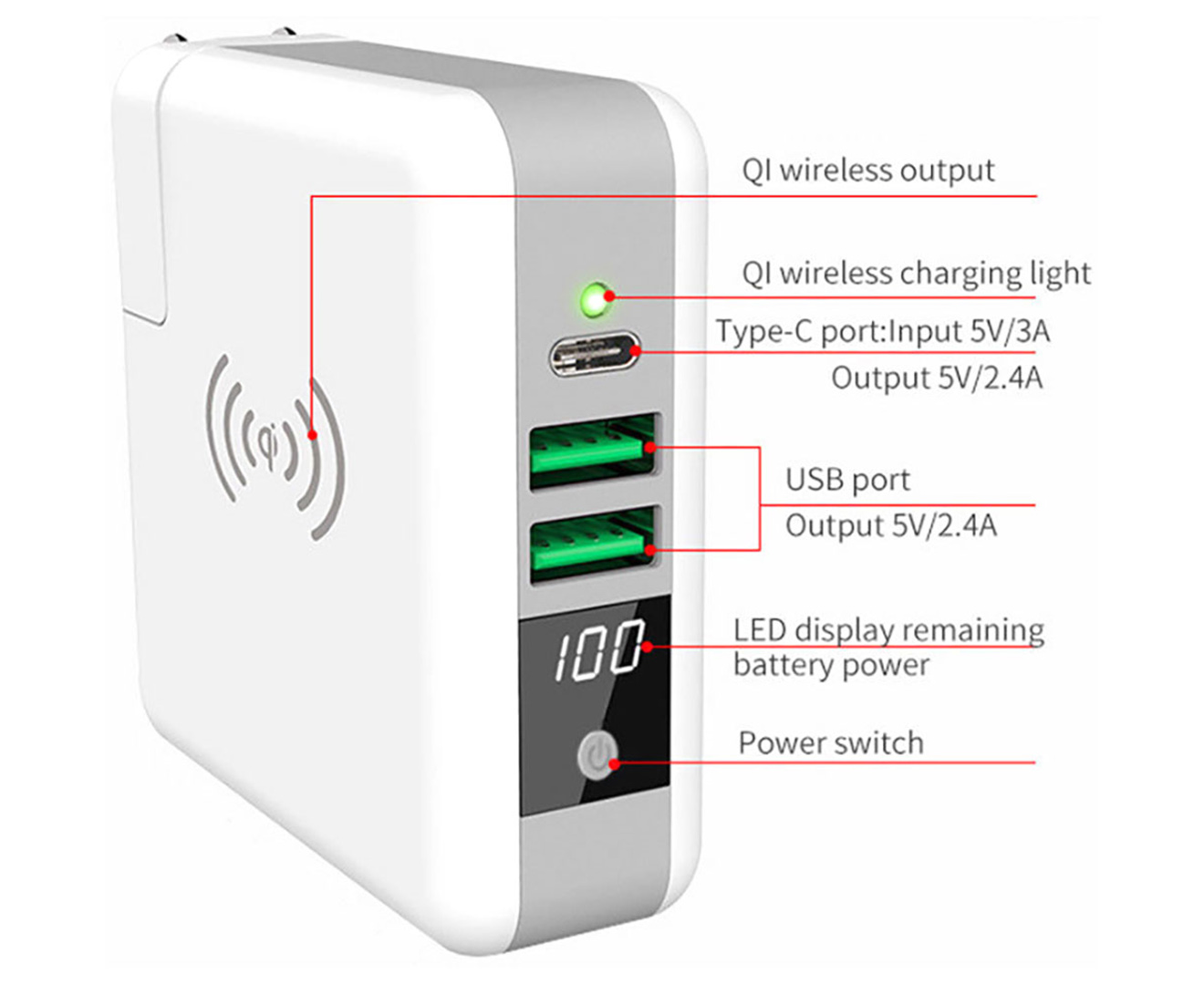 Зарядка max save. Power Bank с вилкой.