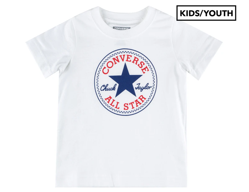 Converse Boys' Chuck Patch Tee / T-Shirt / Tshirt - White
