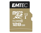 EMTEC 128GB Class 10 Micro SD Elite Gold Card w/ Adapter