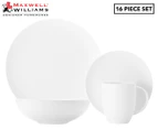 Maxwell & Williams 16-Piece White Basics Diamonds Dinner Set
