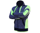BigBEE Hi Vis Fleece Jacket Hoodie Jumper Work wear Panel with Piping Full Zip AS/NZS 4602.1:2011 - NAVY/YELLOW