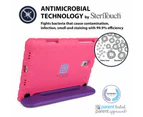 Pure Sense Buddy [Anti-Microbial Kid Case] Case for Samsung Galaxy Tab A 10.5 | Rugged Cover: Stand, Shoulder Strap | SM-T590, T591, T595, T597 (Pink)