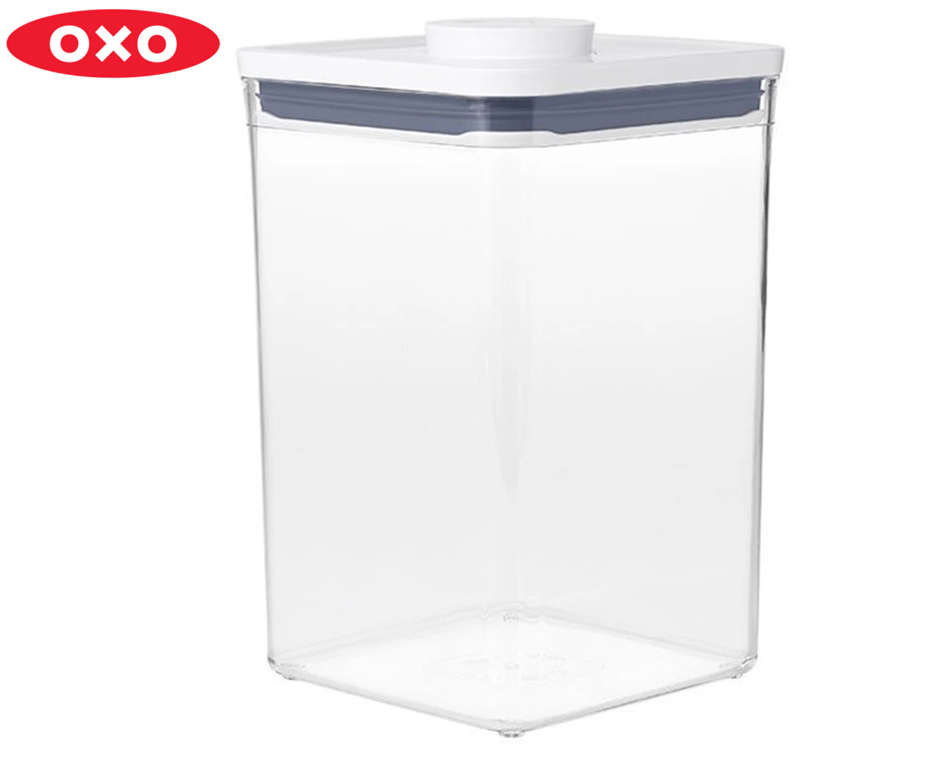 OXO 2.7 Qt. / 2.6 Liter Clear Rectangular SAN Plastic Food Storage  Container with Stainless Steel POP Lid