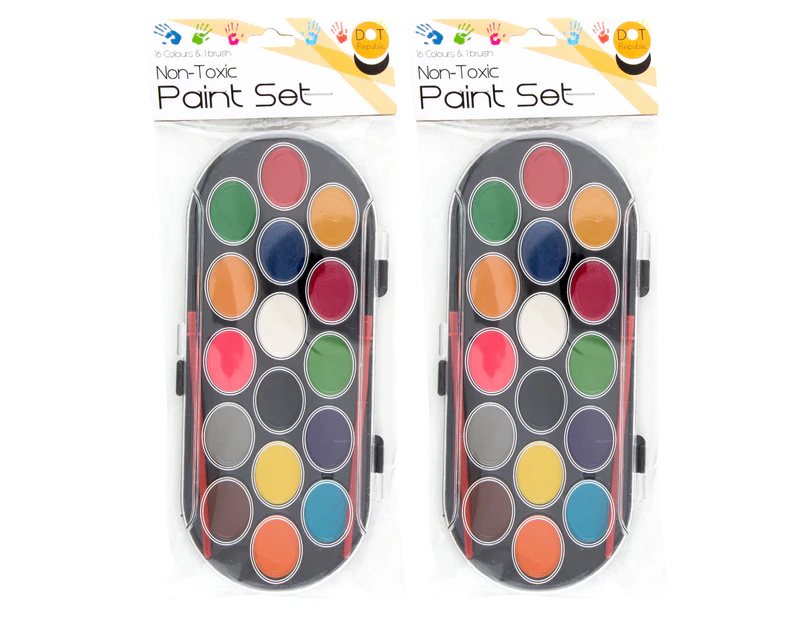 2 x Jemark Non-Toxic Paint Set w/ Brush - Multi