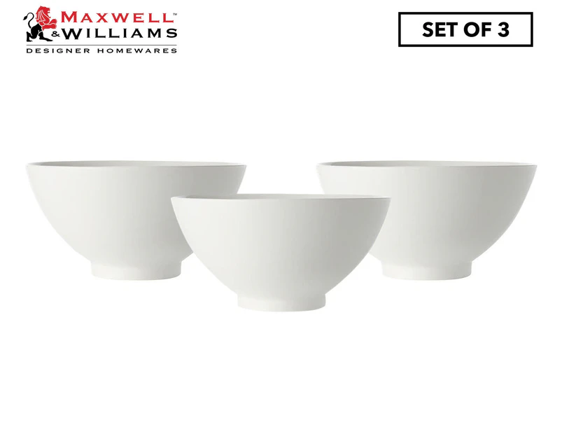 Set of 3 Maxwell & Williams 20cm White Basics Noodle Bowl