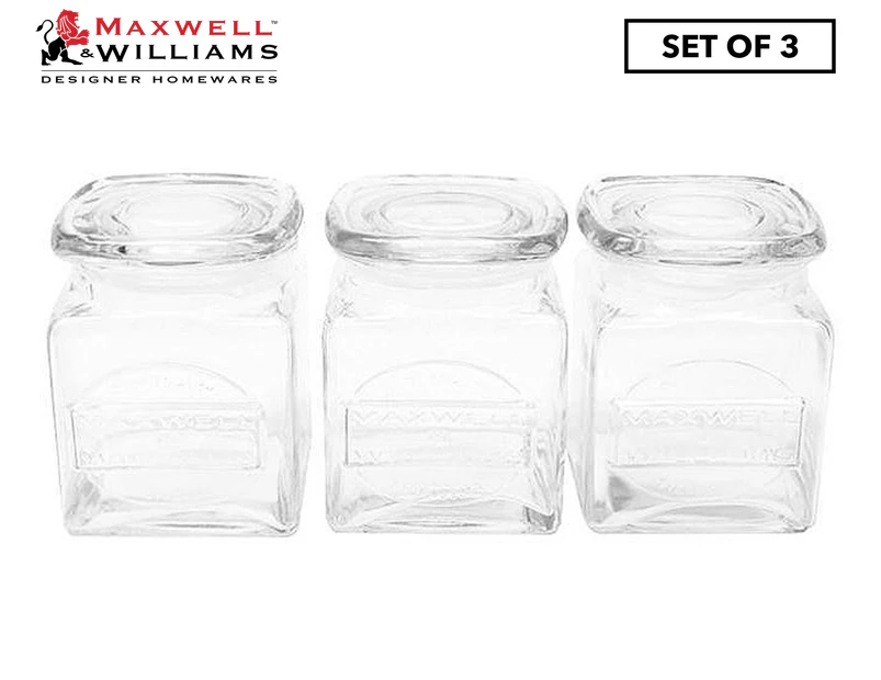 Set Of 3 Maxwell & Williams Olde English Storage Jars 500mL - Clear