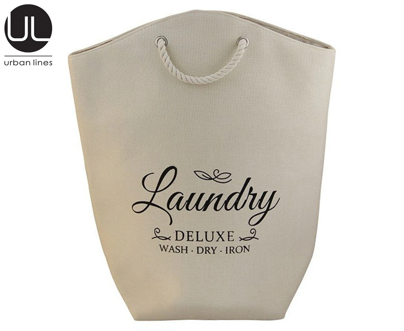 Butlers Capri Laundry Hamper w/ Rope Handle Dirty Clothes Bin Basket Natural