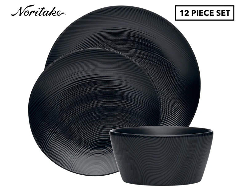 Noritake 12-Piece BoB Dune Dinner Set - Black