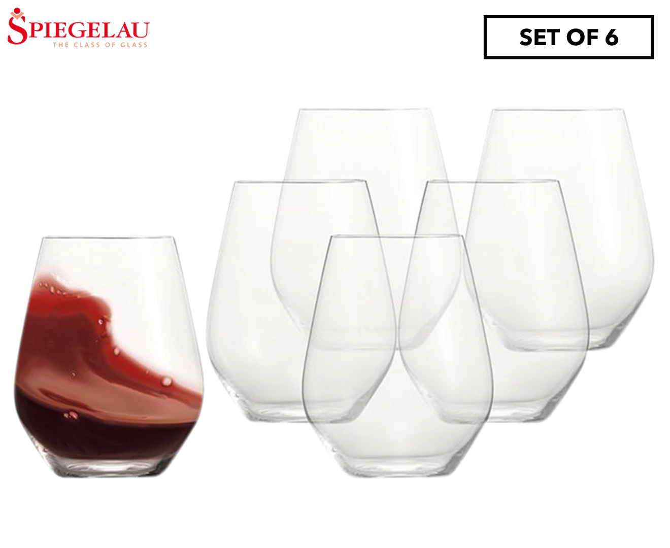 Set of 6 Spiegelau 460mL Authentis Casual All Purpose Tumblers