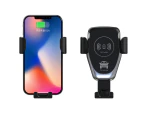 Gocomma 10W QI Wireless Fast Charger Car Charger Mount Holder Stand-Black,1pack