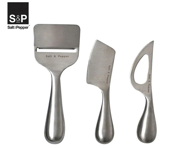 Salt & Pepper 3-Piece FROMAGE Cheese Knife Set - Silver