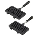 2x Davis & Waddell Kitchen Waffle Pan Breakfast Maker Gas Electric Stove Cooktop