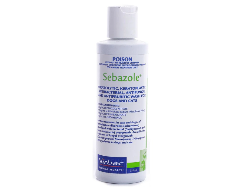Sebazole Allerderm Dogs & Cats Antibacterial Medicated Shampoo 250ml (S6920)