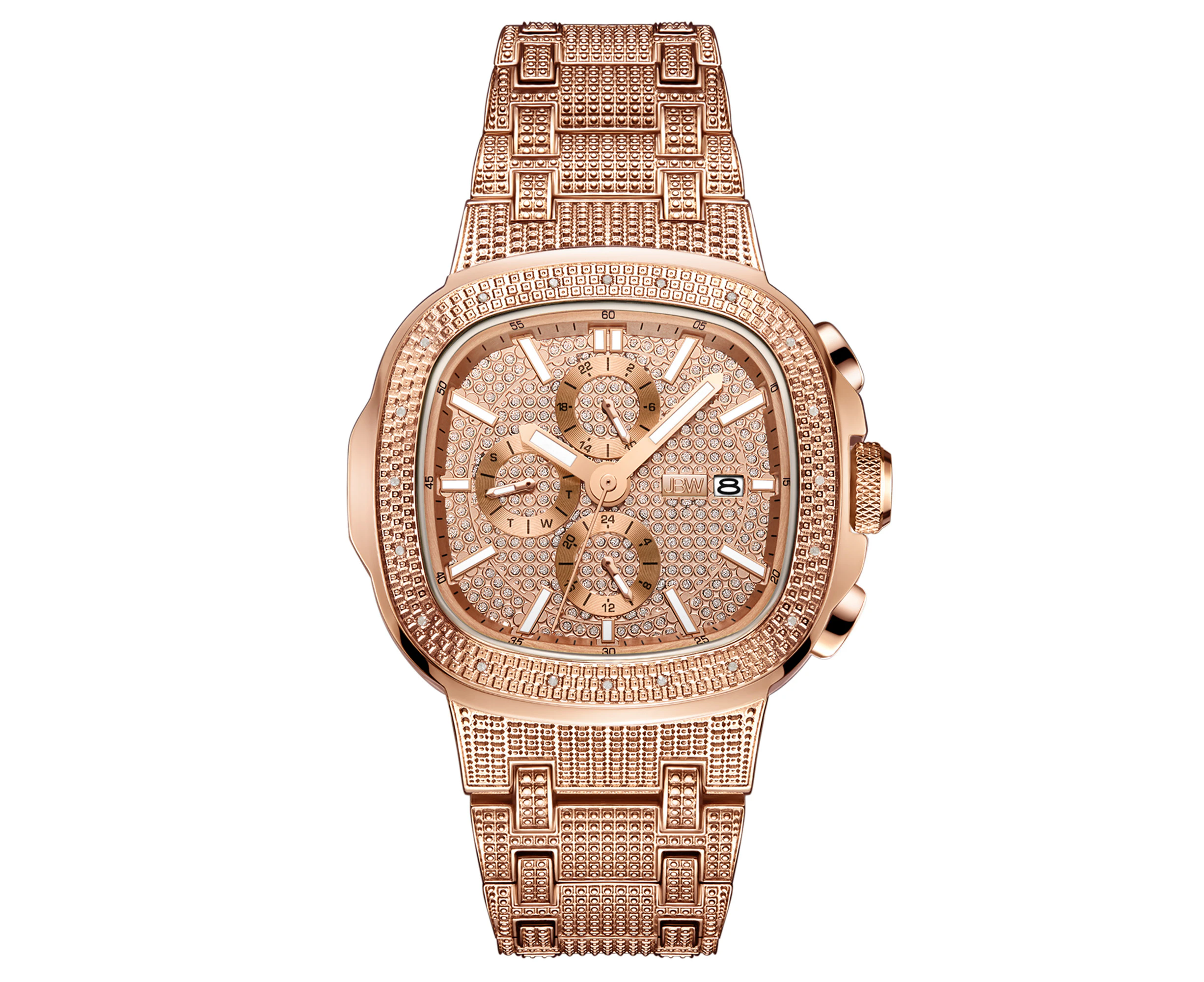 JBW Men's Heist 0.20 ctw Diamond 18k rose gold-plated stainless-steel Watch J6380C