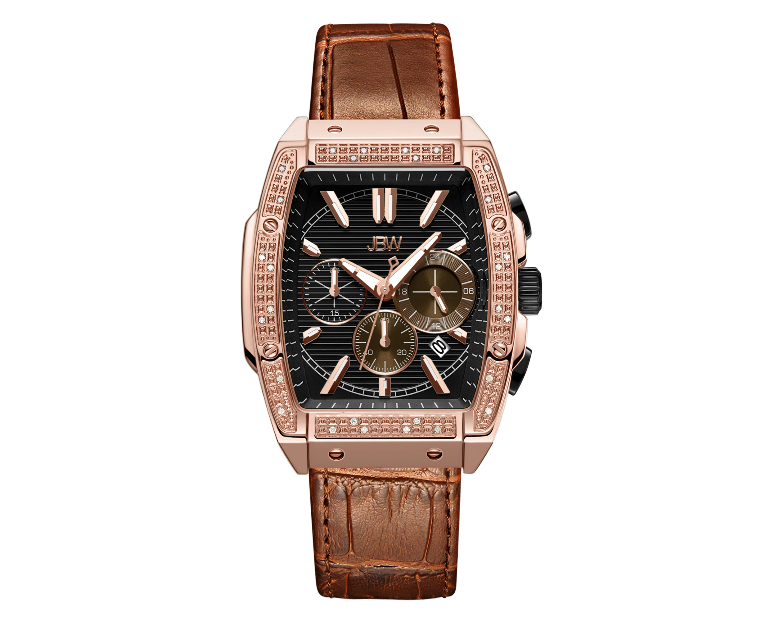 JBW Men's Echelon 0.28 ctw Diamond 18k Rose Gold-Plated stainless steel J6379D