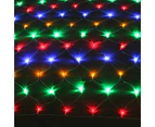 Solar 300 LED Net Lights 5x2.5m 8-Functions Outdoor Party Christmas Garden Decoration - Multi-Coloured