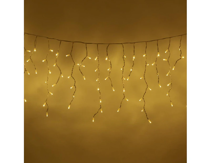Icicle Lights 500 LED Christmas Events Decorations 8 Function 20m Long Indoor/Outdoor - Warm White