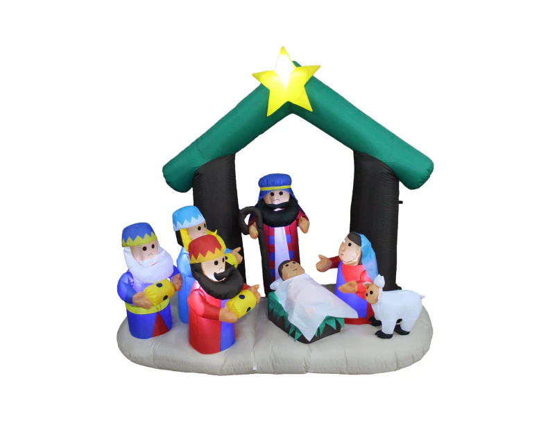 Christmas Decoration Inflatable 180cm Jesus Birth Nativity Scene LED Lit