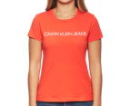 Calvin Klein Jeans Women's Institutional Logo Slim Fit Tee - Red