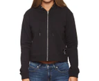 Calvin Klein Jeans Women's Boxy Zip Up Monogram Badge Hoodie - Black