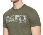 Calvin Klein Jeans Men's Block Calvin Crew Tee - Vertigo Green