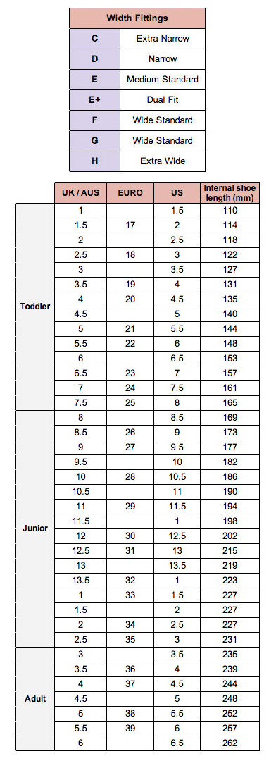 clarks shoe size