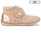 Clarks Girls' Misty Medium Standard Shoe - Rose Gold Star