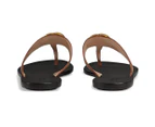Gucci Women's Double G Leather Thong Sandal - Brown
